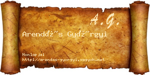 Arendás Györgyi névjegykártya